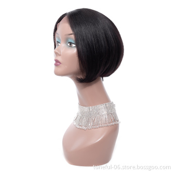 Factory Price Brazilian Hair Wig Short HD Lace Cuticle Aligned Hair Mink Bob Wigs Front Lace Wig For Black Women